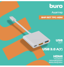 Перехідник Buro USB Type-C (m) - HDMI (f)(200)