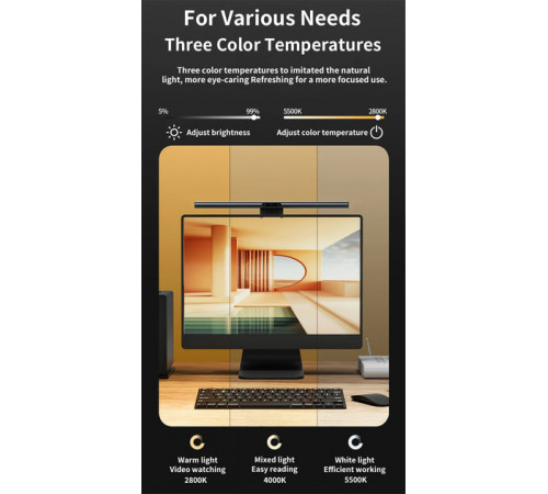 Світлодіодна лампа на монітор та екран Remax RT-E910 Lightsee Series Aluminum