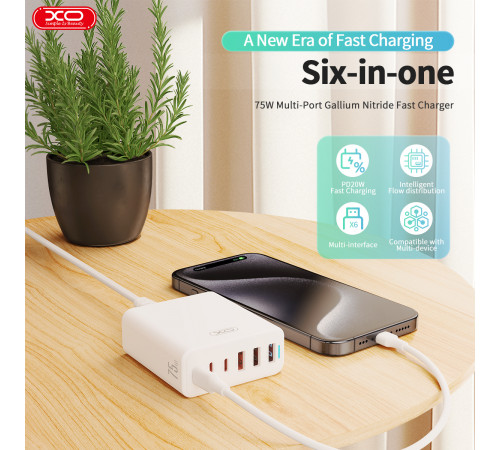 Мережевий подовжувач XO L133 GaN 75W 1.5m