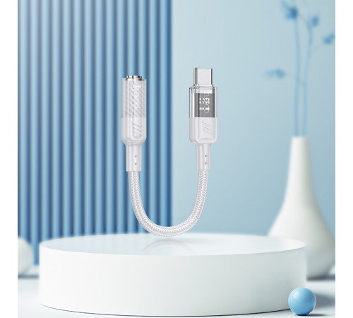 Перехідник Hoco LS37 Spirit transparent digital audio converter 3.5mm to Type-C