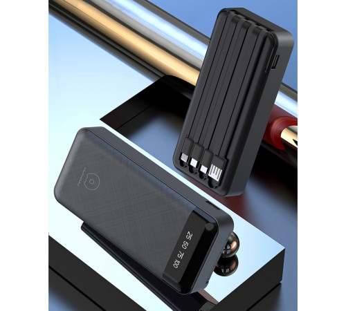 УМБ Power Bank WUW Y130 10000mAh 2.1A (with cable Lightning+Micro+Type-C+USB)