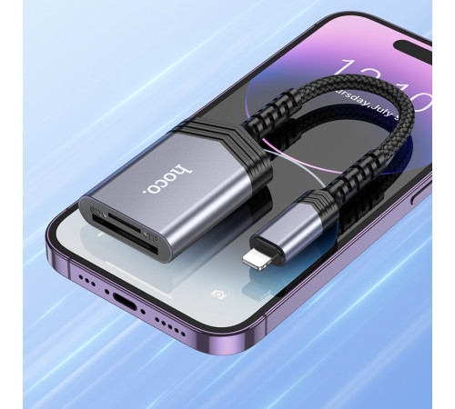Card Reader (Перехідник OTG) Hoco UA25 2in1 Lightning to SD+TF 2TB 480Mbps