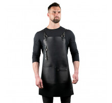 Шкіряний фартух Daddy Smoke чорний