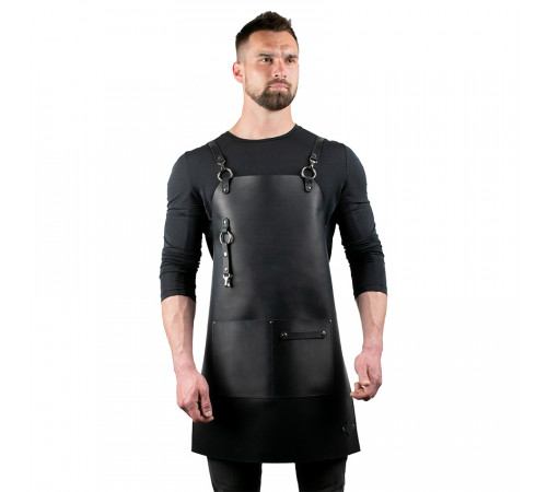 Шкіряний фартух Daddy Smoke чорний