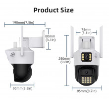 360 Камера (P12-P6MP) Камера Wifi ptz Dual leans camera +12v2a power *icsee (24)