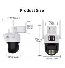 360 Камера (P12-P6MP) Камера Wifi ptz Dual leans camera +12v2a power *icsee (24)