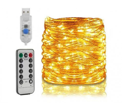 3606 2025 Гірлянда мідна проволка 200LED 20M ЮСБ ТЕПЛА 76-20 (100)