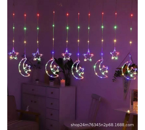 Гірлянда Штора 10 МІКС Usb ЗІРКИ + МІСЯЦЬ SF-47 КОД-3583 (50)