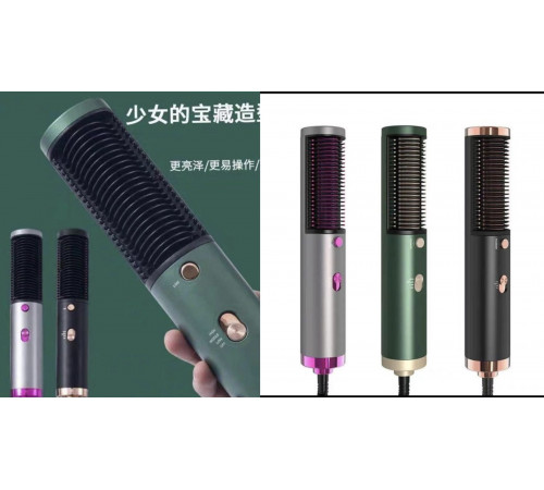 Салонна щітка з гарячим повітрям, випрямляч плойка, гребінець 3 в 1Ramindong JMJ-189 437 (40)