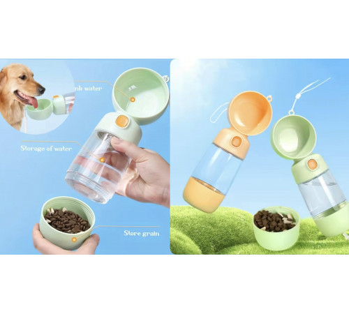 Поїлка пляшка для води для собак 2-в-1 та контейнер для їжі, 123 (60)