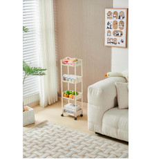 Етажерка на колесах 4 полиці підлогова біла Storage rack 1226 (8)