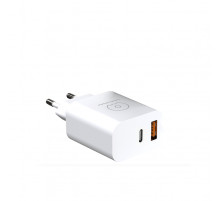 Мережевий зарядний пристрій WUW-C172 20W PD USB-C + USB QC3.0 18W white (6972573335381)