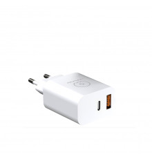 Мережевий зарядний пристрій WUW-C172 20W PD USB-C + USB QC3.0 18W white (6972573335381)