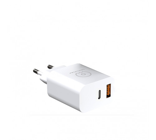 Мережевий зарядний пристрій WUW-C172 20W PD USB-C + USB QC3.0 18W white (6972573335381)