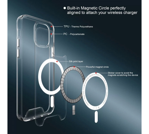 Чохол для смартфона Space Magnetic for Apple iPhone 14 Transparent (SpaceMAG14Clear)