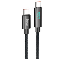 Кабель HOCO U125 Benefit 100W charging data cable with display Type-C to Type-C Black (6942007611930)