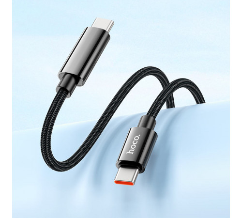 Кабель HOCO U125 Benefit 100W charging data cable with display Type-C to Type-C Black (6942007611930)
