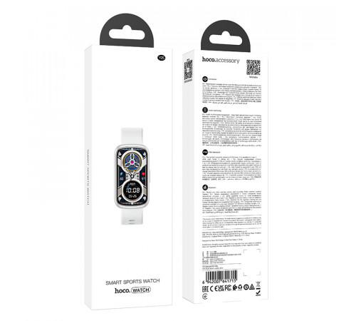 Смарт-годинник HOCO Y25 37mm. 190 mAh. IP68 Smart sports watch Silver (6942007641715)