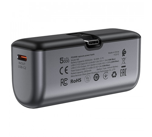 Зовнішній акумулятор ACEFAST M9-5000 PD20W capsule power bank Black (6974316283201)