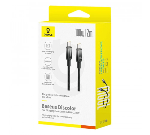Кабель Baseus Discolor Series Fast Charging Cable USB-C to USB-C 100W 1m Cluster Black (P10374902111-00)