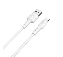 Кабель BOROFONE BX30 USB to iP 2.4A, 1m, silicone, TPE connectors, White (6931474706874)