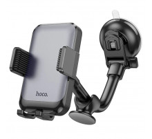 Автодержатель для телефона HOCO H27 Rock push-type car holder(center console) Black gray (6942007608923)