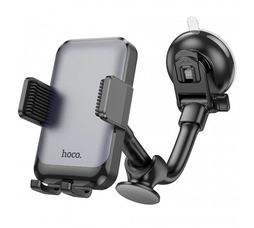 Автотримач для телефона HOCO H27 Rock push-type car holder(center console) Black gray (6942007608923)