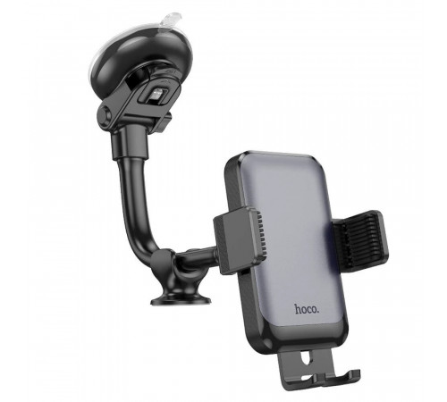 Автотримач для телефона HOCO H27 Rock push-type car holder(center console) Black gray (6942007608923)