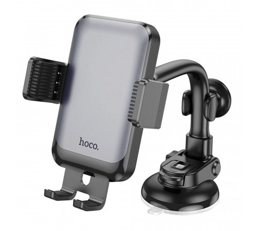 Автотримач для телефона HOCO H27 Rock push-type car holder(center console) Black gray (6942007608923)