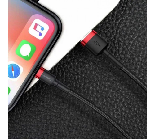 Кабель Baseus Cafule Cable USB For Lightning 1.5A 2m Red+Black (CALKLF-C19)