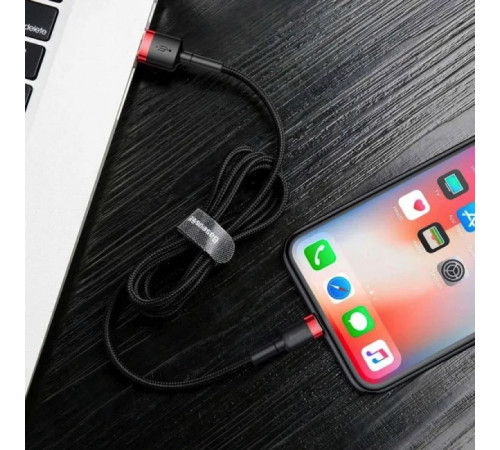 Кабель Baseus Cafule Cable USB For Lightning 1.5A 2m Red+Black (CALKLF-C19)