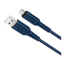 Кабель HOCO X59 USB to Micro 2.4A, 1m, nylon, TPE connectors, Blue (6931474744913)