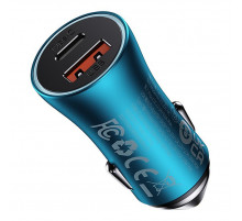 Автомобільний зарядний пристрій Baseus Golden Contactor Max Dual Fast Charger Car Charger U+C 60W Blue (CGJM000103)