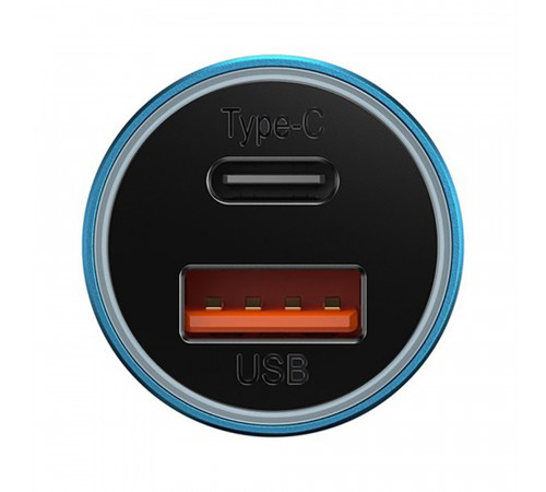 Автомобільний зарядний пристрій Baseus Golden Contactor Max Dual Fast Charger Car Charger U+C 60W Blue (CGJM000103)