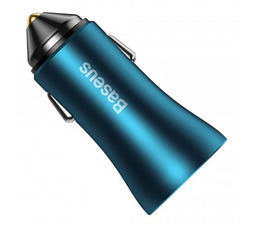 Автомобільний зарядний пристрій Baseus Golden Contactor Max Dual Fast Charger Car Charger U+C 60W Blue (CGJM000103)