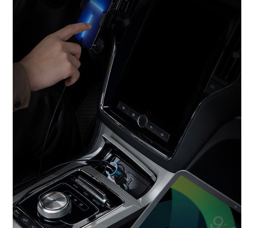 Автомобільний зарядний пристрій Baseus Golden Contactor Max Dual Fast Charger Car Charger U+C 60W Blue (CGJM000103)