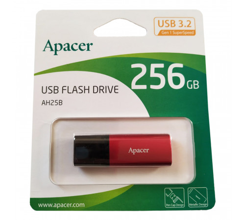 Флеш-накопичувач Apacer USB 3.2 Gen 1 AH25B 256Gb Red (AP256GAH25BR-1)