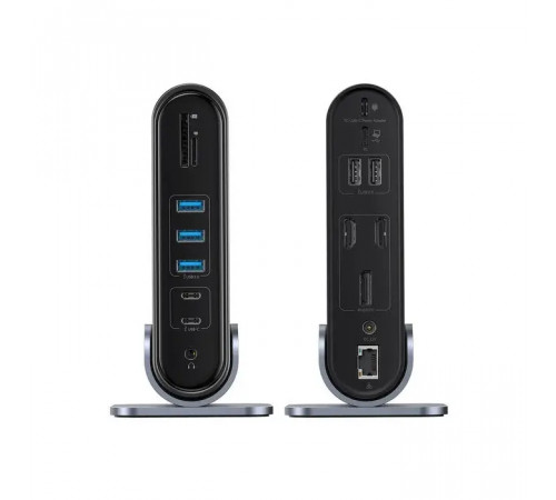 USB-хаб Baseus UnionJoy 17-Port Triple-Display  Docking Station Space Grey（USB-C to HDMI4K@60Hz*2+DP4K@60Hz*1+USB3.0*3+USB-C3.0*2+USB2.0*2+PD*1+PC*1+ (B00532304811-00)
