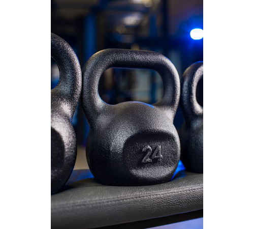 Гиря чугунная RN-SPORT 24 кг металлическая, черная