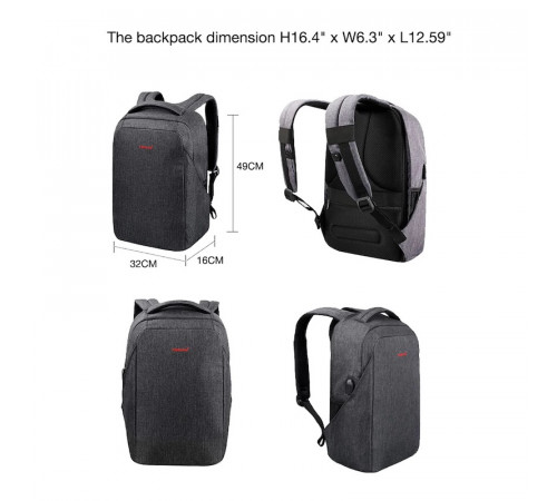 Рюкзак Tigernu T-B3237U 16" Grey (T-B3237U)