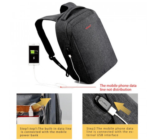 Рюкзак Tigernu T-B3237U 16" Grey (T-B3237U)