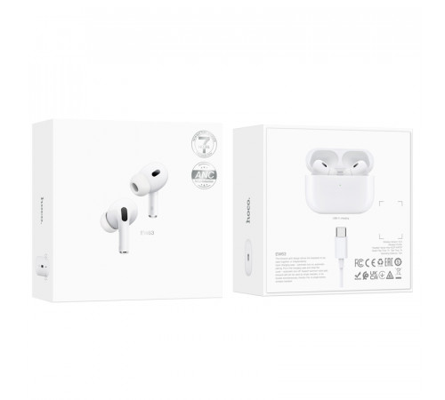 Бездротові навушники TWS HOCO EW63, ANC, White (6942007618663)