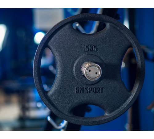 Блин RN-Sport 15 кг Ø51 мм для штанги с Quatro хватом. Черный