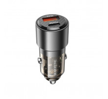 Автомобільний зарядний пристрій BOROFONE BZ20A Smart 83W dual port PD65W+QC3.0 car charger Transparent Black (6941991101625)