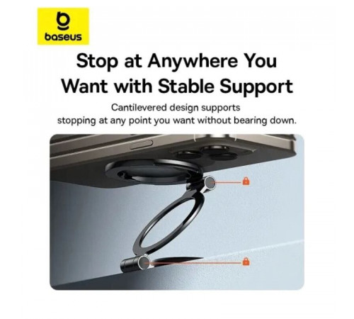 Автотримач для телефона Baseus MagPro Series II Magnetic Car Mount Stick-on Version Cosmic Black (C40172900121-00)