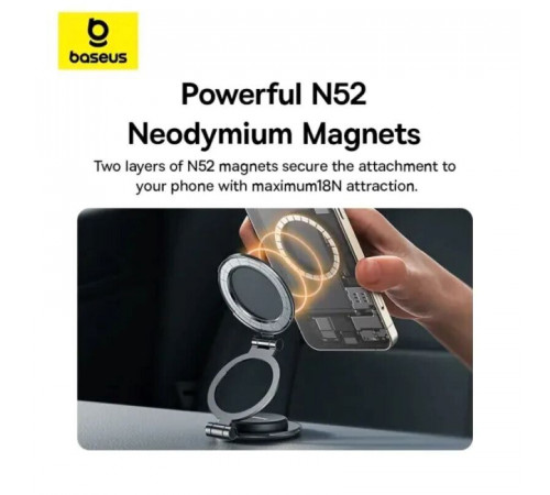 Автотримач для телефона Baseus MagPro Series II Magnetic Car Mount Stick-on Version Cosmic Black (C40172900121-00)