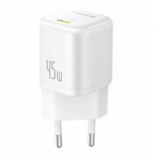 Мережевий зарядний пристрій Baseus PicoGo GaN Fast Charger 1C 45W EU Moon White (P10176800213-00)