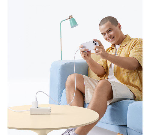 Мережевий зарядний пристрій Baseus PicoGo GaN Fast Charger 1C 45W EU Moon White (P10176800213-00)