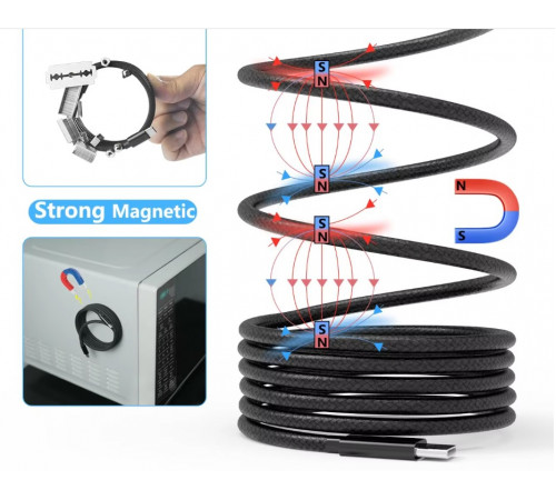 Кабель NN SN3 Magnetic Usb lightning 1m 100W black (NNSN3)