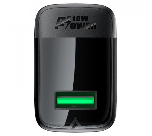 Мережевий зарядний пристрій ACEFAST A90 QC18W GaN single USB-A charger (EU) Black (6974316283249)